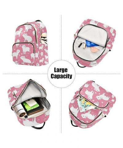 Women Backpack White Pig Pink Heart Anti-Theft Travel Backpack with Luggage Belt Lightweight Handbag Lady Purse Roomy Double ...