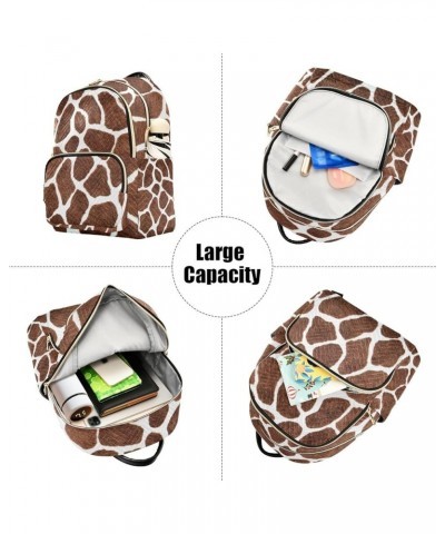 Mini Backpack Giraffe Print Fashion Backpack Purse for Women,Handbag Shoulder Bag Casual Daypack, Ladies Gift for College Wor...