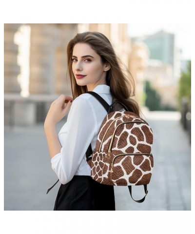 Mini Backpack Giraffe Print Fashion Backpack Purse for Women,Handbag Shoulder Bag Casual Daypack, Ladies Gift for College Wor...