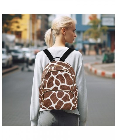 Mini Backpack Giraffe Print Fashion Backpack Purse for Women,Handbag Shoulder Bag Casual Daypack, Ladies Gift for College Wor...