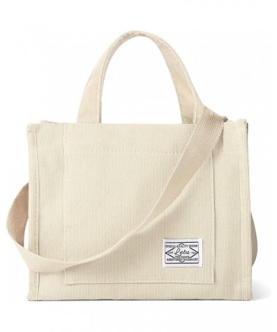 Tote Bag Handbag Women's corduroy fashion satchel design sense messenger bag handbag for Women Beige $10.07 Totes