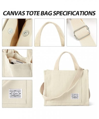 Tote Bag Handbag Women's corduroy fashion satchel design sense messenger bag handbag for Women Beige $10.07 Totes