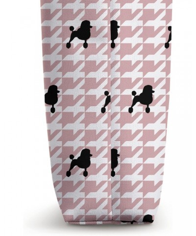 poodle dog - pink houndstooth check pattern Tote Bag $11.28 Totes