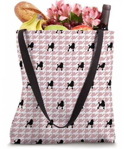 poodle dog - pink houndstooth check pattern Tote Bag $11.28 Totes