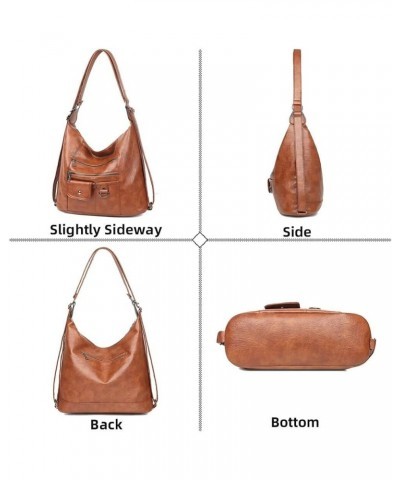 Women's Shoulder Bag Multifunctional Backpack Satchel Purse Tote Handbag Vintage Hobo Bag for Travel Work Shopping Brown $18....