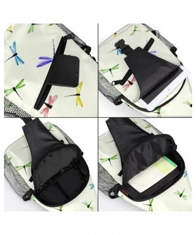 Sling Bag Color Dragonflies Hand-drawn Adjustable Sling Backpack Crossbody Shoulder Backpack Anti-theft Rope Chest Shoulder D...