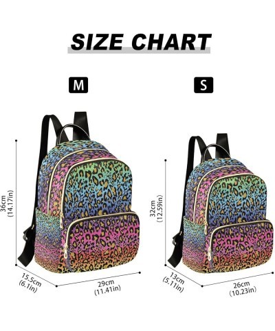 Rianbow Leopard Print Animal Women Backpack Purse Ladies Fashion Shoulder Bag Daypack Travel Bag 7.5L Medium $13.02 Backpacks