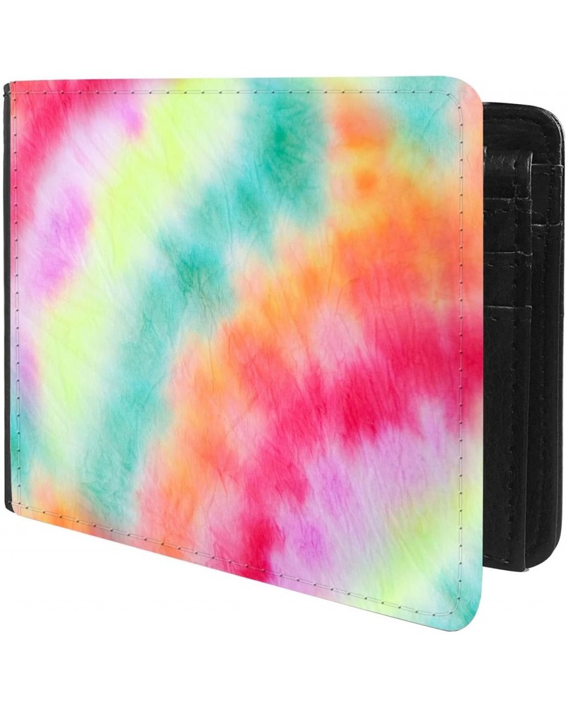 Unique Desige Pattern - Hippie Rainbow Swirl, Slim Front Pocket Wallet Billfold RFID Blocking $11.67 Wallets