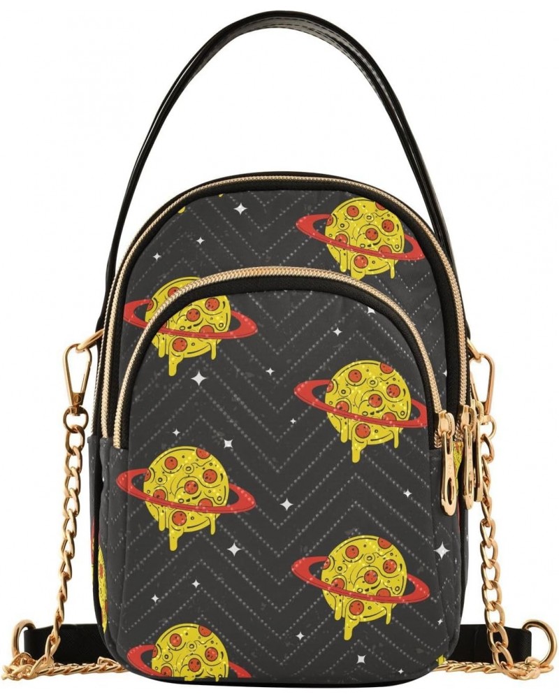 Pizza Planets Women's Sling Bags, Fashion Crossbody Handbags Purse with Chain Strap Top handle 5.91×3.15×8.27 Inches $14.84 C...