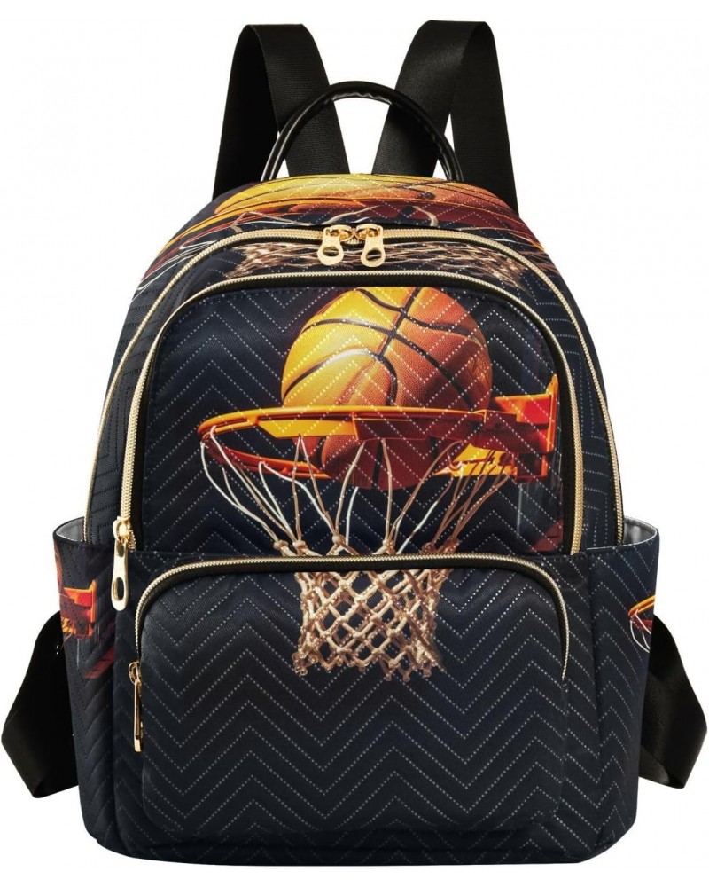 Basketball Black 01 Backpack Purse for Women Travel Handbag Shoulder Bag $17.50 Backpacks