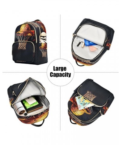 Basketball Black 01 Backpack Purse for Women Travel Handbag Shoulder Bag $17.50 Backpacks