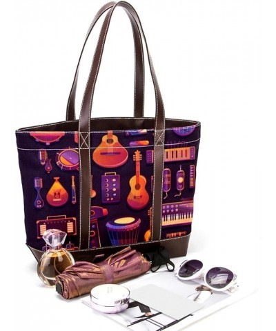 Tote Bags, Large Tote Bag, Women's Tote Handbags, Musical Instrument Ukulele Drum Piano, Tote Bags Women Design 14694 $27.35 ...