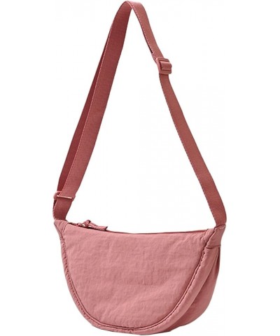 Crossbody Bag Nylon Crescent Bag Women Lightweight Small Hobo Bag with 2 Pack Inner Dumpling Bag Casual U-pink $9.71 Hobo Bags