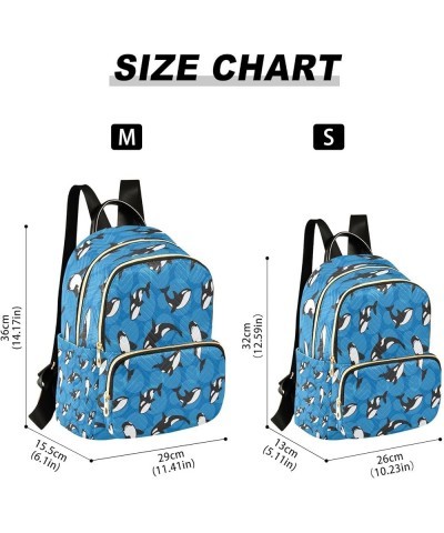 Whale Blue Women Backpack Purse Ladies Fashion Shoulder Bag Daypack Travel Bag 10L Small $15.75 Backpacks