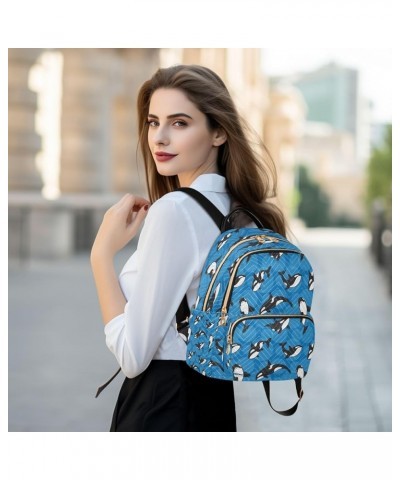 Whale Blue Women Backpack Purse Ladies Fashion Shoulder Bag Daypack Travel Bag 10L Small $15.75 Backpacks