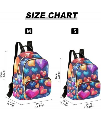 Small Backpack Purse for Women, Colorful Hearts Travel Bag Casual Daypack Shoulder Bag Small $15.84 Backpacks