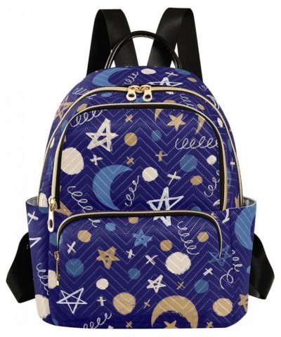 Star Moon Polka Dots Women's Backpack Purse Causal Daypack Work Travel College Business Trip Bag Shoulder Bag Small $16.55 Ba...