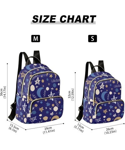 Star Moon Polka Dots Women's Backpack Purse Causal Daypack Work Travel College Business Trip Bag Shoulder Bag Small $16.55 Ba...