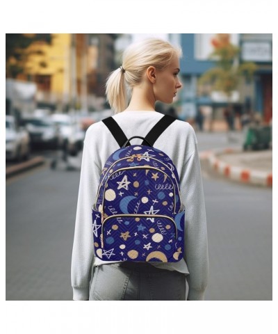 Star Moon Polka Dots Women's Backpack Purse Causal Daypack Work Travel College Business Trip Bag Shoulder Bag Small $16.55 Ba...