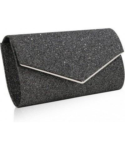 Women Clutch Bag Sequins Evening Bag Bridal Wedding Purse Glitter Sparkly Handbag Black $25.06 Evening Bags