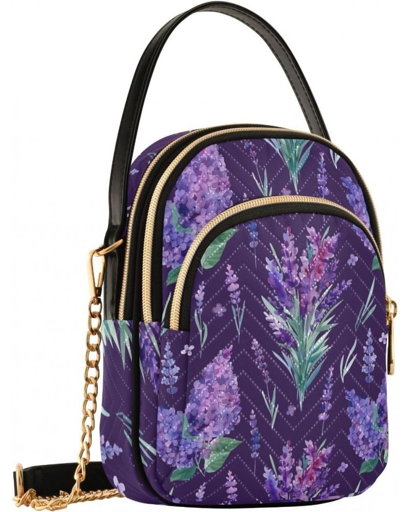 Small Crossbody Bags for Women Trendy Lavender Flowers Purple Floral Travel Sling Bag Women's Crossbody Handbags Satchel Bags...