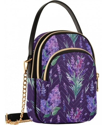 Small Crossbody Bags for Women Trendy Lavender Flowers Purple Floral Travel Sling Bag Women's Crossbody Handbags Satchel Bags...