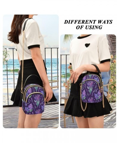 Small Crossbody Bags for Women Trendy Lavender Flowers Purple Floral Travel Sling Bag Women's Crossbody Handbags Satchel Bags...