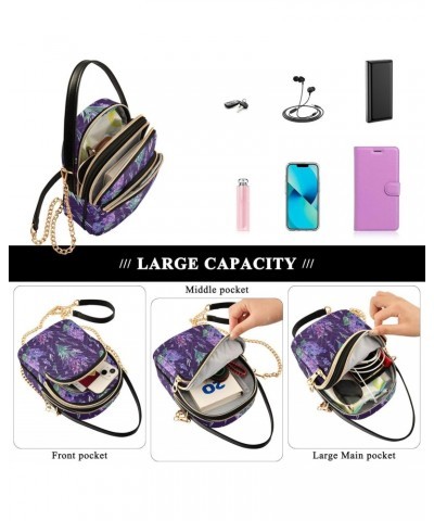 Small Crossbody Bags for Women Trendy Lavender Flowers Purple Floral Travel Sling Bag Women's Crossbody Handbags Satchel Bags...