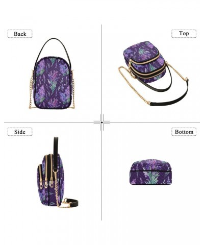 Small Crossbody Bags for Women Trendy Lavender Flowers Purple Floral Travel Sling Bag Women's Crossbody Handbags Satchel Bags...