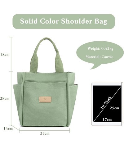 Women Shoulder Bag Casual Handbag Canvas Tote Purse Ladies Top Handle Bag Light Green $26.48 Shoulder Bags