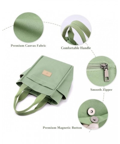 Women Shoulder Bag Casual Handbag Canvas Tote Purse Ladies Top Handle Bag Light Green $26.48 Shoulder Bags