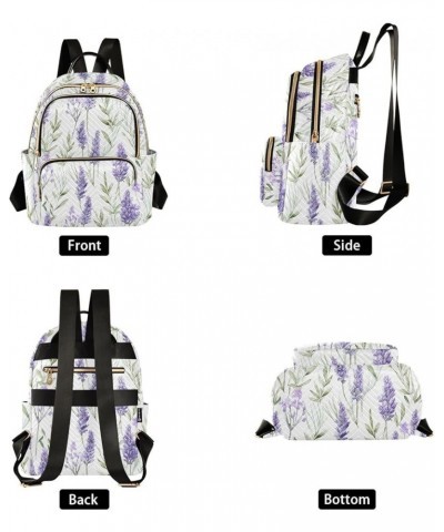 Purple Lavender Floral Backpack Purse for Women Small Travel Bag Fashion Daypack M 202a1874p S(10.23"x5.11"x12.59") 202a1874p...