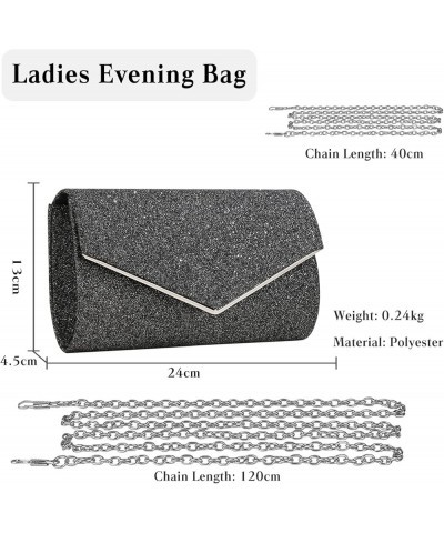 Women Clutch Bag Sequins Evening Bag Bridal Wedding Purse Glitter Sparkly Handbag Black $25.06 Evening Bags