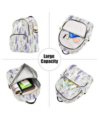 Purple Lavender Floral Backpack Purse for Women Small Travel Bag Fashion Daypack M 202a1874p S(10.23"x5.11"x12.59") 202a1874p...