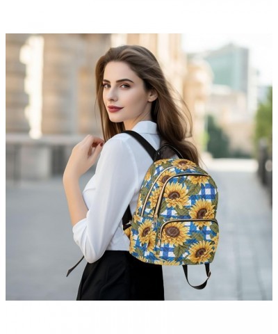 Sunflower Blue White Stripe Backpack for Women Fashion Shoulder Bags Small Casual Daypack Travel Bag S 202a3821 S(10.23"x5.11...