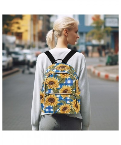 Sunflower Blue White Stripe Backpack for Women Fashion Shoulder Bags Small Casual Daypack Travel Bag S 202a3821 S(10.23"x5.11...