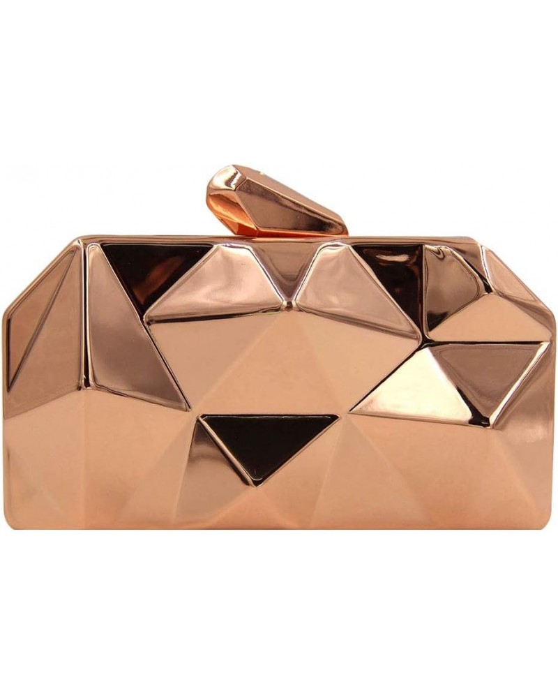 Women Small Evening Handbag Clutch Handy Evening Bag Chain Shoulder Mini Bag Purse Rose Gold $15.47 Evening Bags