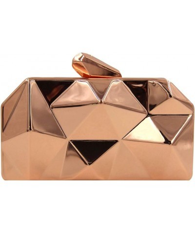 Women Small Evening Handbag Clutch Handy Evening Bag Chain Shoulder Mini Bag Purse Rose Gold $15.47 Evening Bags