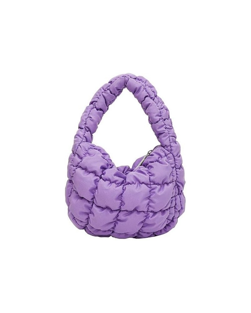 Quilted Shoulder Bags for Women Designer Pleated Cloud Bag Mini Famle Versatile Small Handbag Women's Cross Bag Tote Purple $...