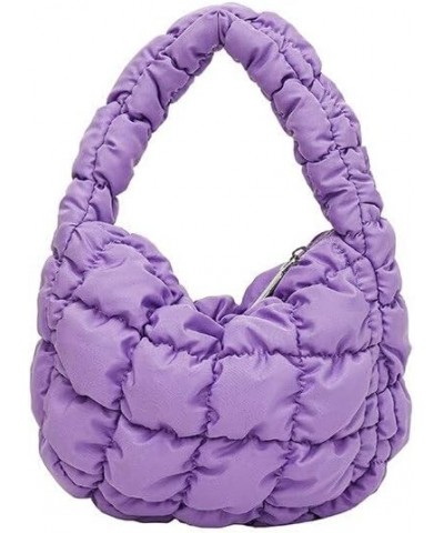 Quilted Shoulder Bags for Women Designer Pleated Cloud Bag Mini Famle Versatile Small Handbag Women's Cross Bag Tote Purple $...