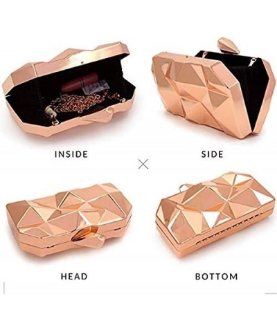 Women Small Evening Handbag Clutch Handy Evening Bag Chain Shoulder Mini Bag Purse Rose Gold $15.47 Evening Bags