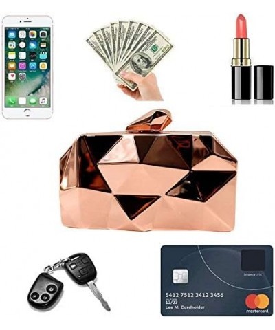 Women Small Evening Handbag Clutch Handy Evening Bag Chain Shoulder Mini Bag Purse Rose Gold $15.47 Evening Bags