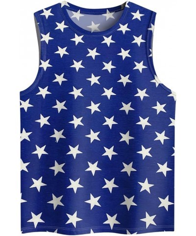 Womens Tank Tops American Flag Print Round Neck Basic Tops Sleeveless Loose Fit Work Shirt 2024 Summer Tank Tops 1-dark Blue ...