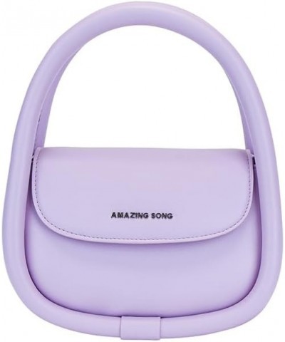 Small Top Handle Purses for Women, Designer Leather Handbag Removable Crossbody Strap with Box, Soft Bag Light Purple $28.09 ...