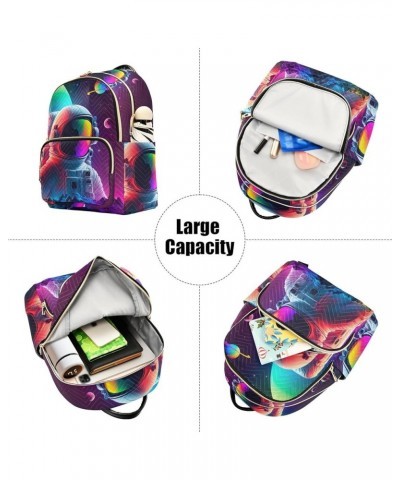 Women's Medium Fashion Backpack Giant Astronaut Print Ladies Travel Daypack Aesthetic Shoulder Bag 11.4×6.1×14.1 IN $16.92 Ba...