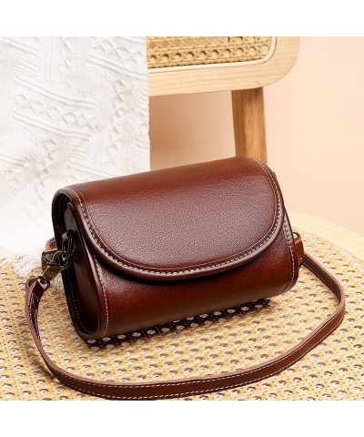 Women Cow Leather Shoulder Bags Small Crossbody Bags Solid Color Genuine Leather Ladies Handbag Female Tote Coffee 18cm 9cm 1...