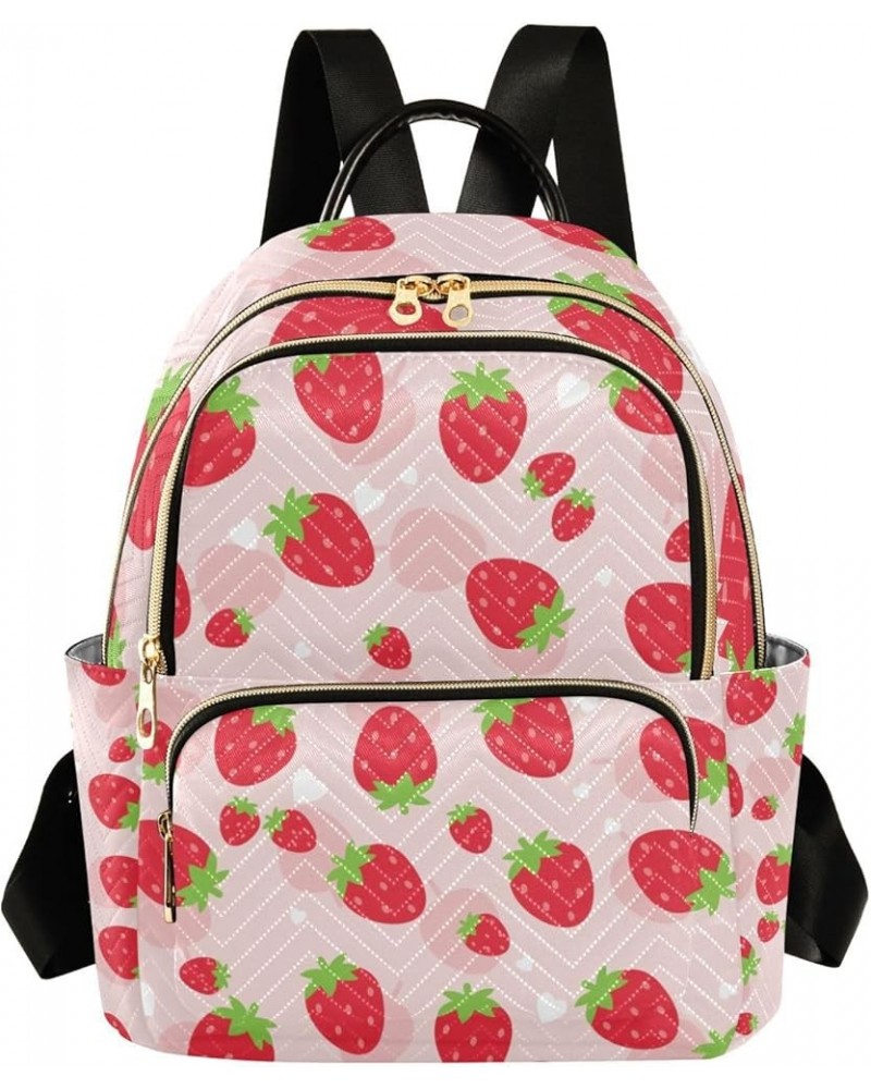 Small Backpack for Women Travel Bag Strawberry Heart Daypack Purse Fashion Shoulder Bag Rucksack Small B1054 $11.70 Backpacks