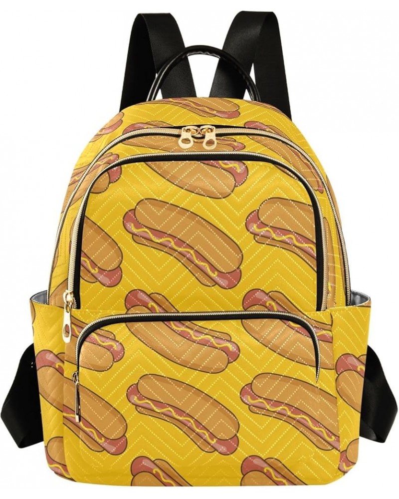 Mini Backpack Purse for Women Lightweight Girls Small Size Hot Dogs over Yellow School Teens College Traveling Medium $14.85 ...