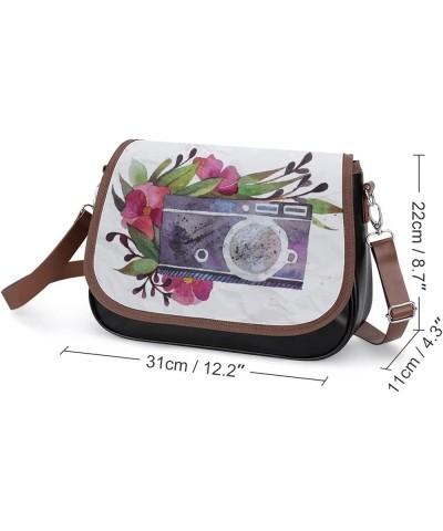 Printed Shoulder Crossbody Bag Leather Hobo Bags Medium Ladies Top Handles Satchels Cute Mermaid Hippocampus Color5 $21.50 Ho...