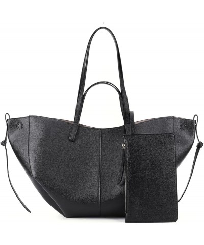 Tote Bag for Women Chic Leather Tote Handbag Fashion Large Shoulder Bags with Purse Underarm Bag Dumpling Bag Black $46.50 Totes